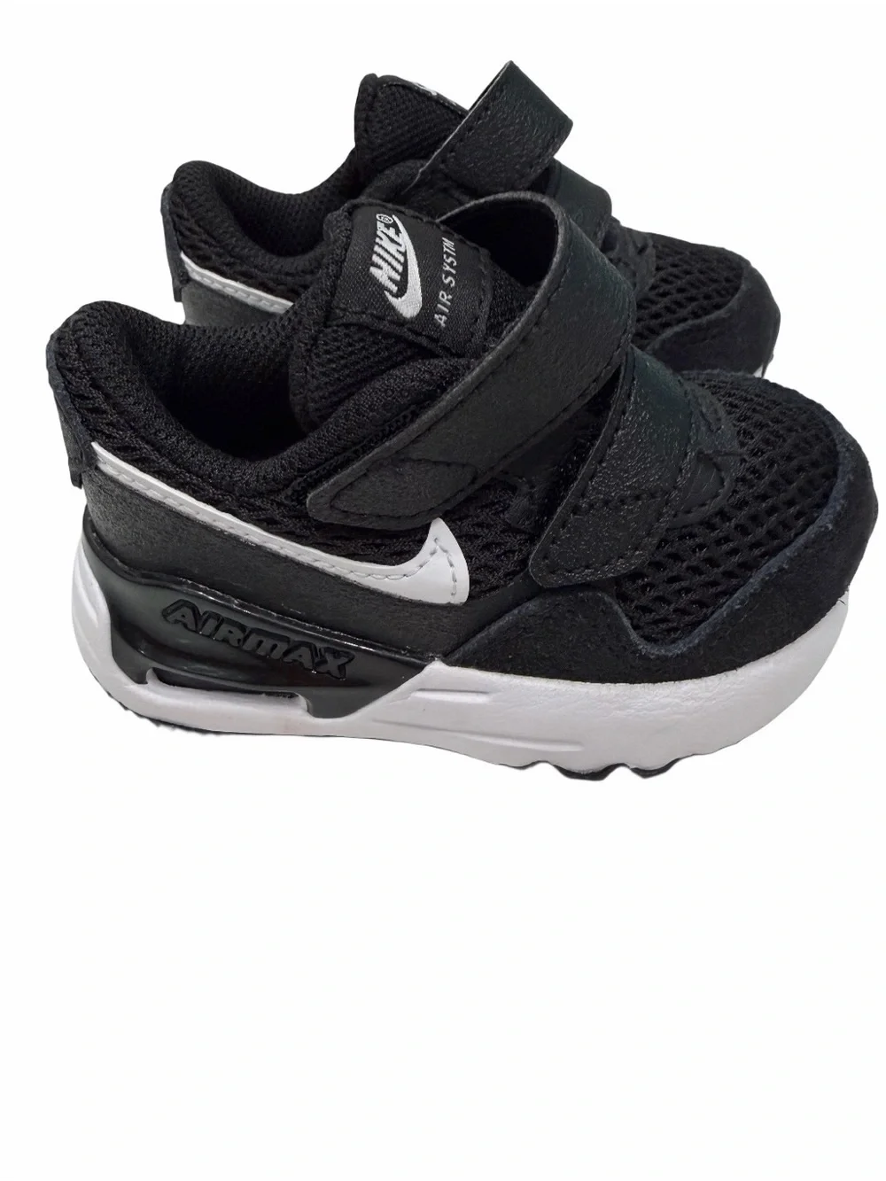 Nike Air Max System (TD) Shoes Black White DQ0286 001 Toddler Size 4C NWOB